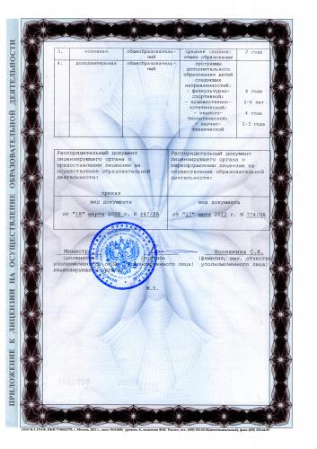 Приложение к лицензии МБОУ СОШ с.Варварино